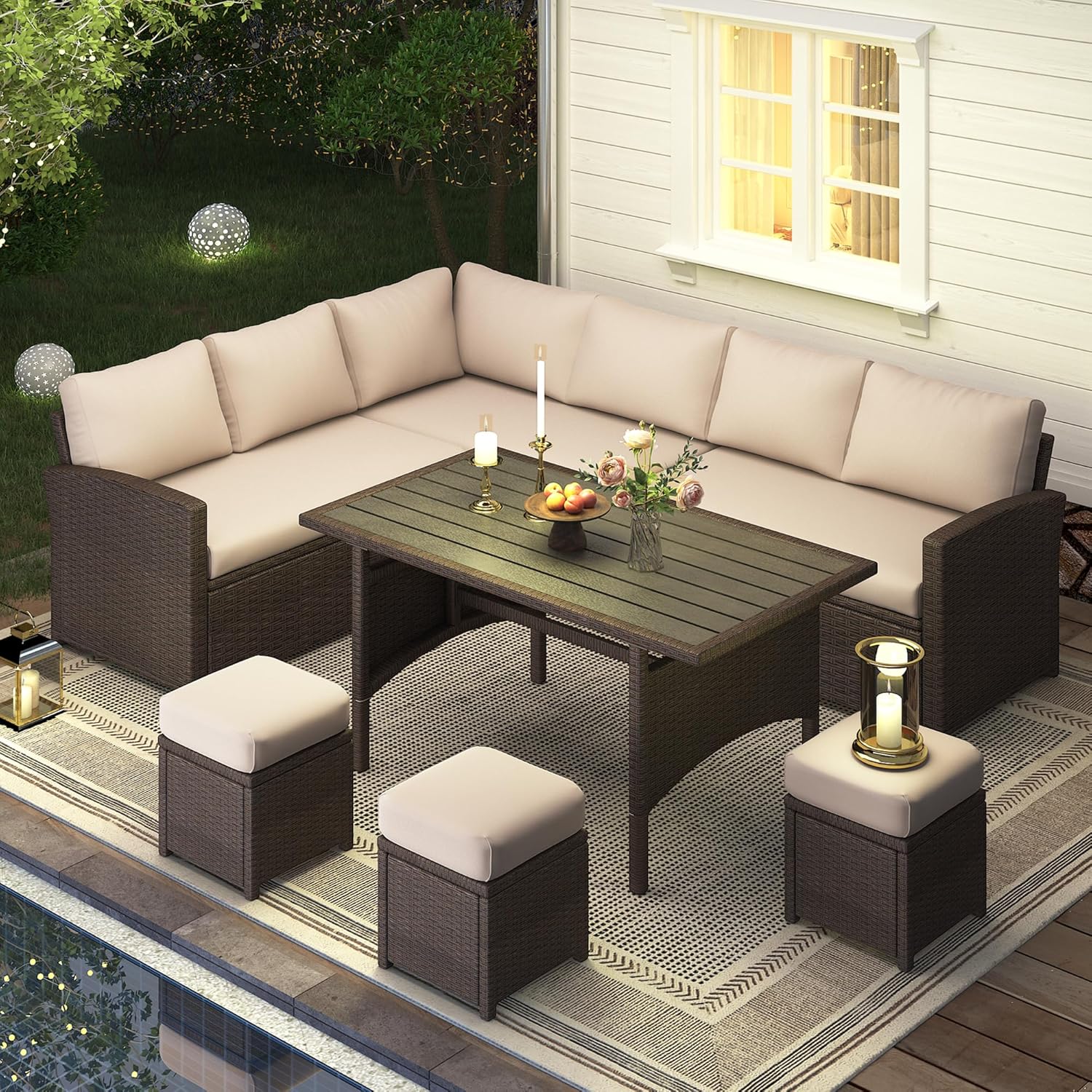 YODOLLA comfortable outdoor seating brown
